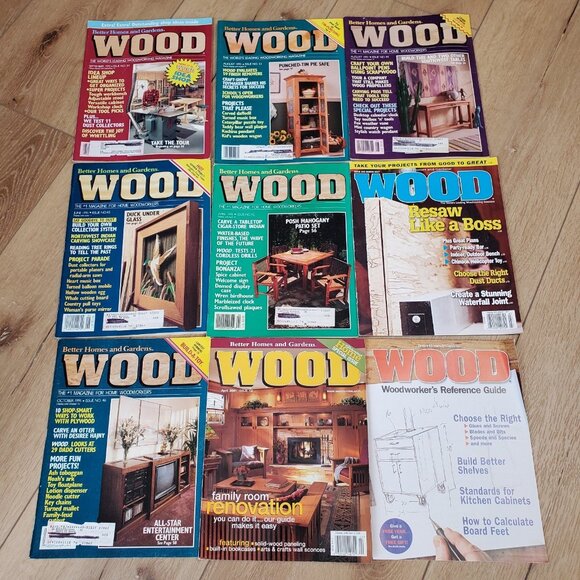 Lot of (6) WOOD MAGAZINE Better Homes and Gardens 1990s-2000s Issues - Picture 1 of 11